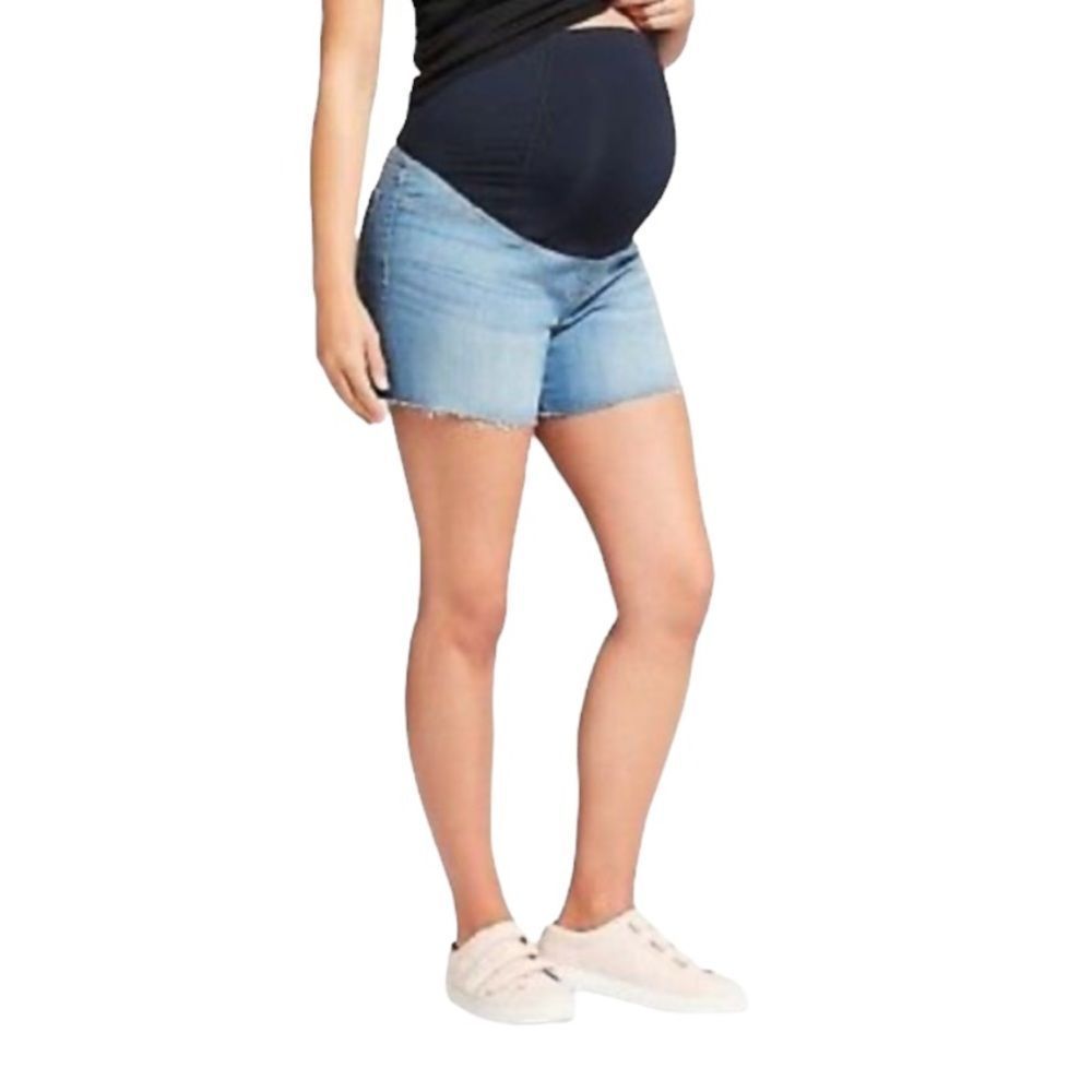 NWT Isabel‎ Maternity MIDI Short 16 33 Medium Wash Crossover Panel